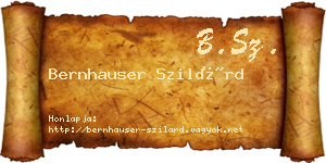 Bernhauser Szilárd névjegykártya