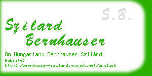 szilard bernhauser business card